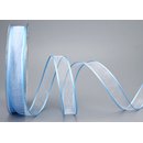 20 m x 15 mm Dekoband CHIFFON HELLBLAU Blau transparent...