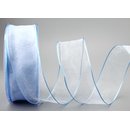 3 m x 40 mm Dekoband CHIFFON HELLBLAU Blau transparent...