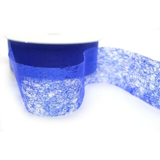 VLIES Dekoband 3 m x 40 mm BLAU Vliesband Geschenkband Dekovlies Schleifenband Transparent