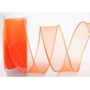 3 m x 40 mm Dekoband CHIFFON ORANGE transparent...