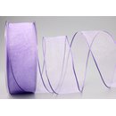 3 m x 40 mm Dekoband CHIFFON FLIEDER Lavendel transparent...
