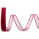 20 m x 15 mm Dekoband CHIFFON BORDEAUX transparent...
