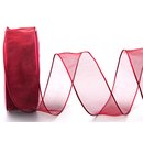 3 m x 40 mm Dekoband CHIFFON BORDEAUX transparent...