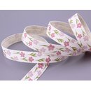 3 m x 15 mm Dekoband HAPPY DAY ROSA Blumen Geschenkband...