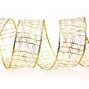 3 m x 40 mm Dekoband Alexander GOLD Karo Schleifenband...