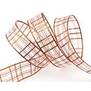 3 m x 25 mm Dekoband Alexander KUPFER Bronze Karo...