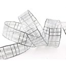 3 m x 25 mm Dekoband Alexander SILBER Karo Schleifenband...