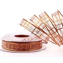 20 m x 15 mm Dekoband Alexander KUPFER Bronze Karo...