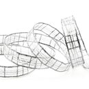 3 m x 15 mm Dekoband Alexander SILBER Karo Schleifenband...