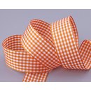 3 m x 25 mm Dekoband KARO Klassik ORANGE Schleifenband...