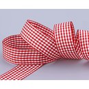 3 m x 25 mm Dekoband KARO Klassik ROT Schleifenband kariert 