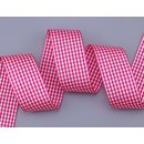 25 m x 38 mm Dekoband KARO Klassik PINK Schleifenband...