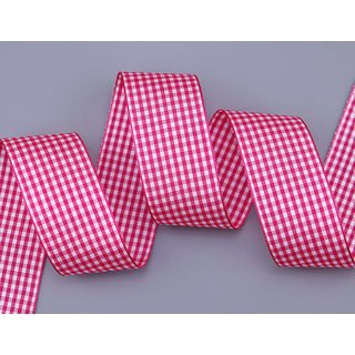 3 m x 38 mm Dekoband KARO Klassik PINK Schleifenband...