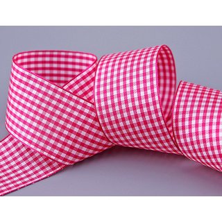 3 m x 38 mm Dekoband KARO Klassik PINK Schleifenband kariert 