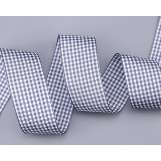 3 m x 38 mm Dekoband KARO Klassik GRAU Schleifenband...