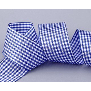 3 m x 38 mm Dekoband KARO Klassik BLAU Dunkelblau Schleifenband kariert 