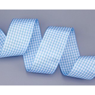 3 m x 38 mm Dekoband KARO Klassik HELLBLAU blau...