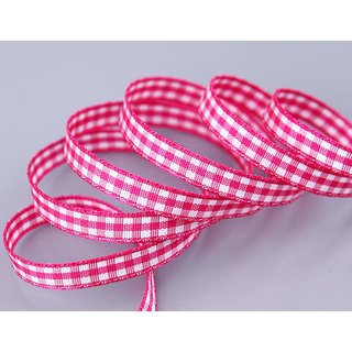 3 m x 6 mm Dekoband KARO Klassik PINK Schleifenband kariert
