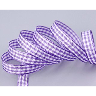25 m x 10 mm Dekoband KARO Klassik FLIEDER Schleifenband...