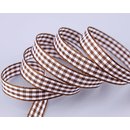 25 m x 10 mm Dekoband KARO Klassik BRAUN Schleifenband...