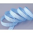 25 m x 10 mm Dekoband KARO Klassik HELLBLAU blau...