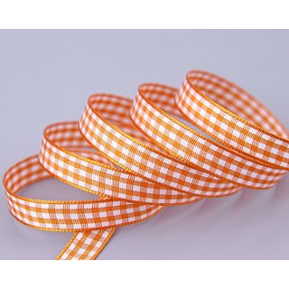 3 m x 10 mm Dekoband KARO Klassik ORANGE Schleifenband...