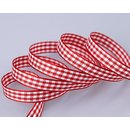 3 m x 10 mm Dekoband KARO Klassik ROT Schleifenband kariert 