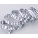 3 m x 10 mm Dekoband KARO Klassik GRAU Schleifenband...