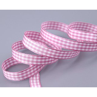 3 m x 10 mm Dekoband KARO Klassik ROSA Schleifenband...