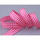 3 m x 15 mm Dekoband KARO Klassik PINK Schleifenband kariert
