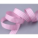 3 m x 15 mm Dekoband KARO Klassik ROSA Schleifenband...