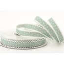 20 m x 15 mm Dekoband Emily MINT gepunktet mit Spitze am...