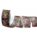 20 m x 40 mm Dekoband Italian Rose SCHWARZ Schleifenband...