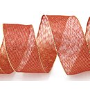 3 m x 40 mm Dekoband WINTER STRIPES ROT GOLD Lurex...