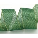 20 m x 40 mm Dekoband WINTER STRIPES GRN GOLD Lurex...