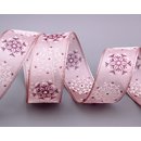 3 m x 40 mm Dekoband Snow Wonder ROSA SILBER Chiffonband...