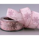 20 m x 40 mm Dekoband Snow Wonder ROSA SILBER Chiffonband...