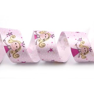 20 m x 25 mm Satinband PRINCESS ROSA Dekoband Mdchen Geburtstag Schleifenband