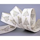 3 m x 40 mm Dekoband FELIZ WEISS Weihnachtsbaum...