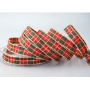 20 m x 15 mm Weihnachten Drahtkantenband KARO ROT...