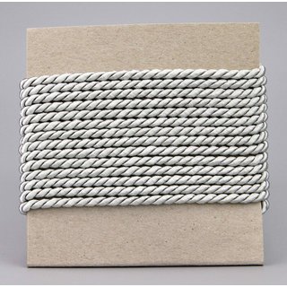 3 m x 4 mm Drehkordel GRAU Silber Deko Kordel mit Glanz...