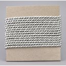 3 m x 4 mm Drehkordel GRAU Silber Deko Kordel mit Glanz...