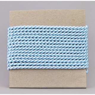 3 m x 4 mm Drehkordel HELLBLAU Blau Deko Kordel mit Glanz...