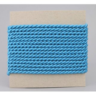 3 m x 4 mm Drehkordel AQUABLAU Blau Deko Kordel mit Glanz...