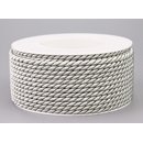 25 m x 4 mm Drehkordel GRAU Silber Deko Kordel mit Glanz...