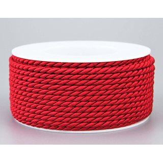 25 m x 4 mm Drehkordel ROT Deko Kordel mit Glanz Schnur...