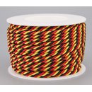 25 m x 4 mm Drehkordel SCHWARZ / ROT / GOLD Deko Kordel...