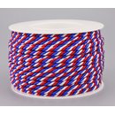 25 m x 4 mm Drehkordel WEISS / ROT / BLAU Deko Kordel mit...