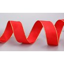 3 m x 25 mm Dekoband FAIRY TALE ROT GOLD Drahtkantenband...