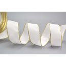 3 m x 25 mm Dekoband FAIRY TALE WEISS GOLD...